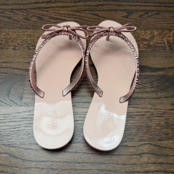 Melissa Harmonic Elements Flip Flop Sandals - Rose Gold (8) - Picture 2 of 5